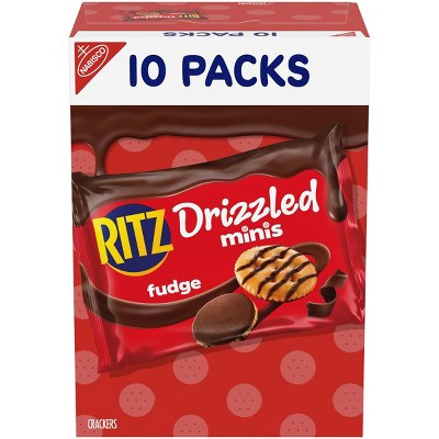 RITZ Drizzled Minis Fudge Crackers Snack Pack Lunch Snacks - 9oz/10ct | Target