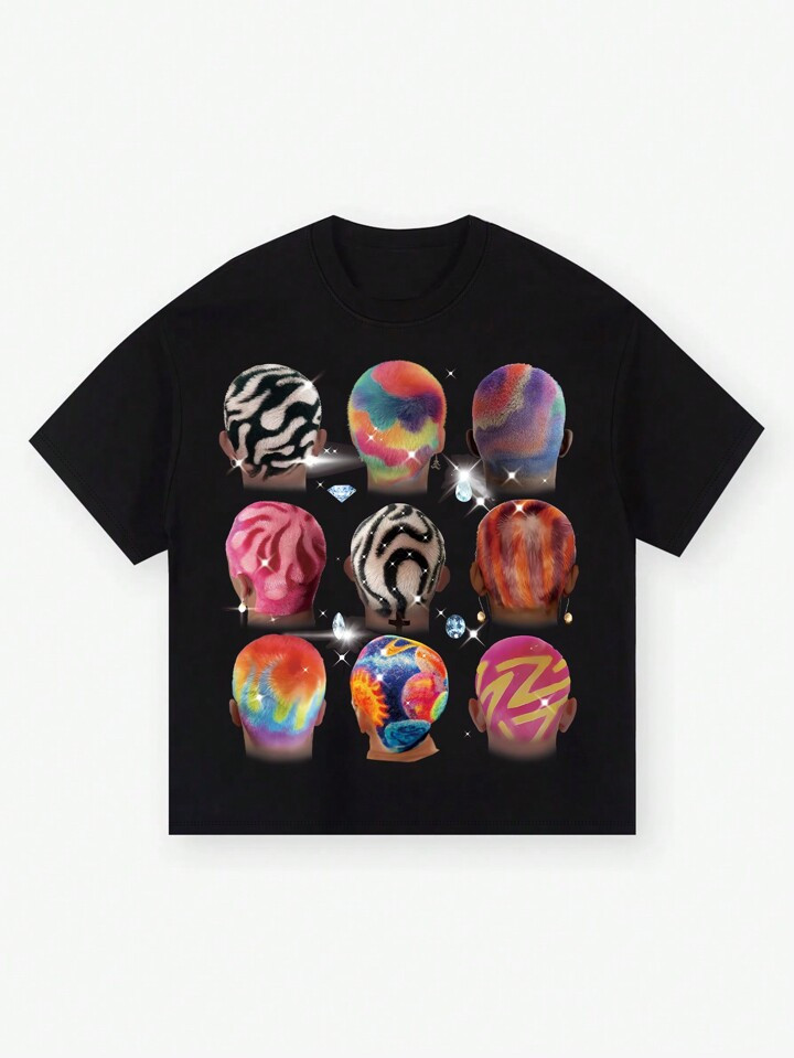 Men's Summer Casual Crew Neck Short Sleeve Graphic Printed T-Shirt | SHEIN USA | SHEIN