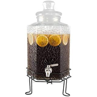Elegant Home (3) 1 Gallon Each Quality Ice Cold Clear Glass Jug Beverage Dispensers Hermetic Seal... | Amazon (US)