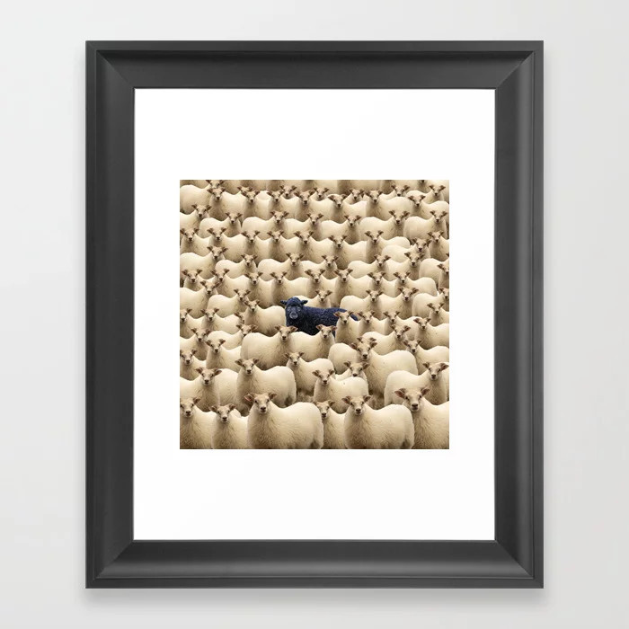 Black Sheep Framed Art Print | Society6