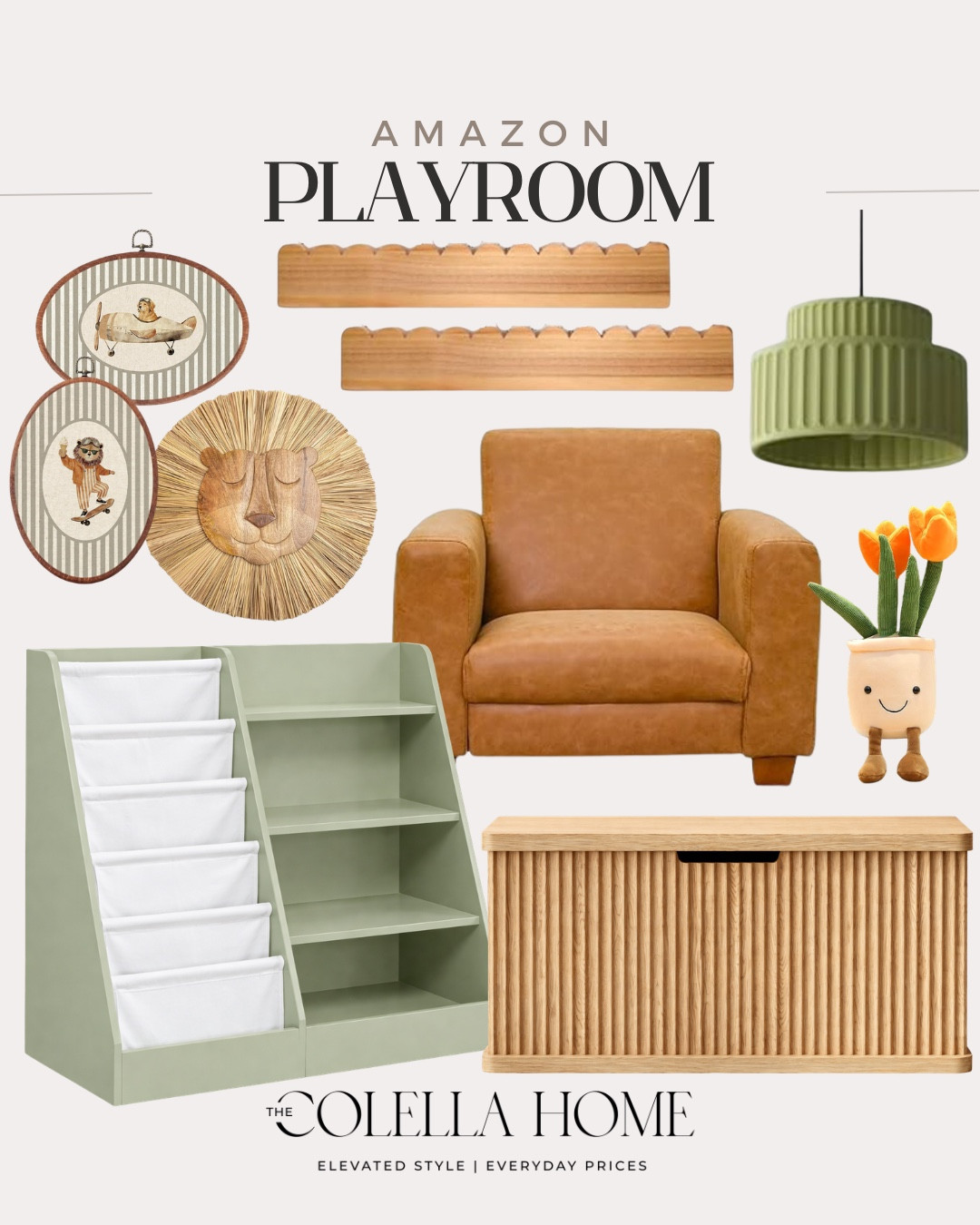 Amazon playroom includes wall art, shelves, light pendant, kids chair, floral stuffed animal, toy chest, and shelving.

Playroom decor, home decor, kids decor 

#LTKSaleAlert #LTKSeasonal #LTKHome