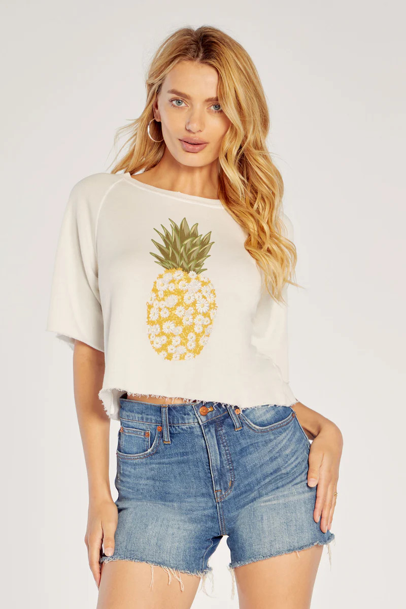 Pineapple Billie Short Sleeve Pullover | Vanilla | Wildfox