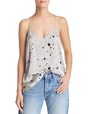 Cami Nyc Lace-Trimmed Star-Print Silk Top | Bloomingdale's (US)