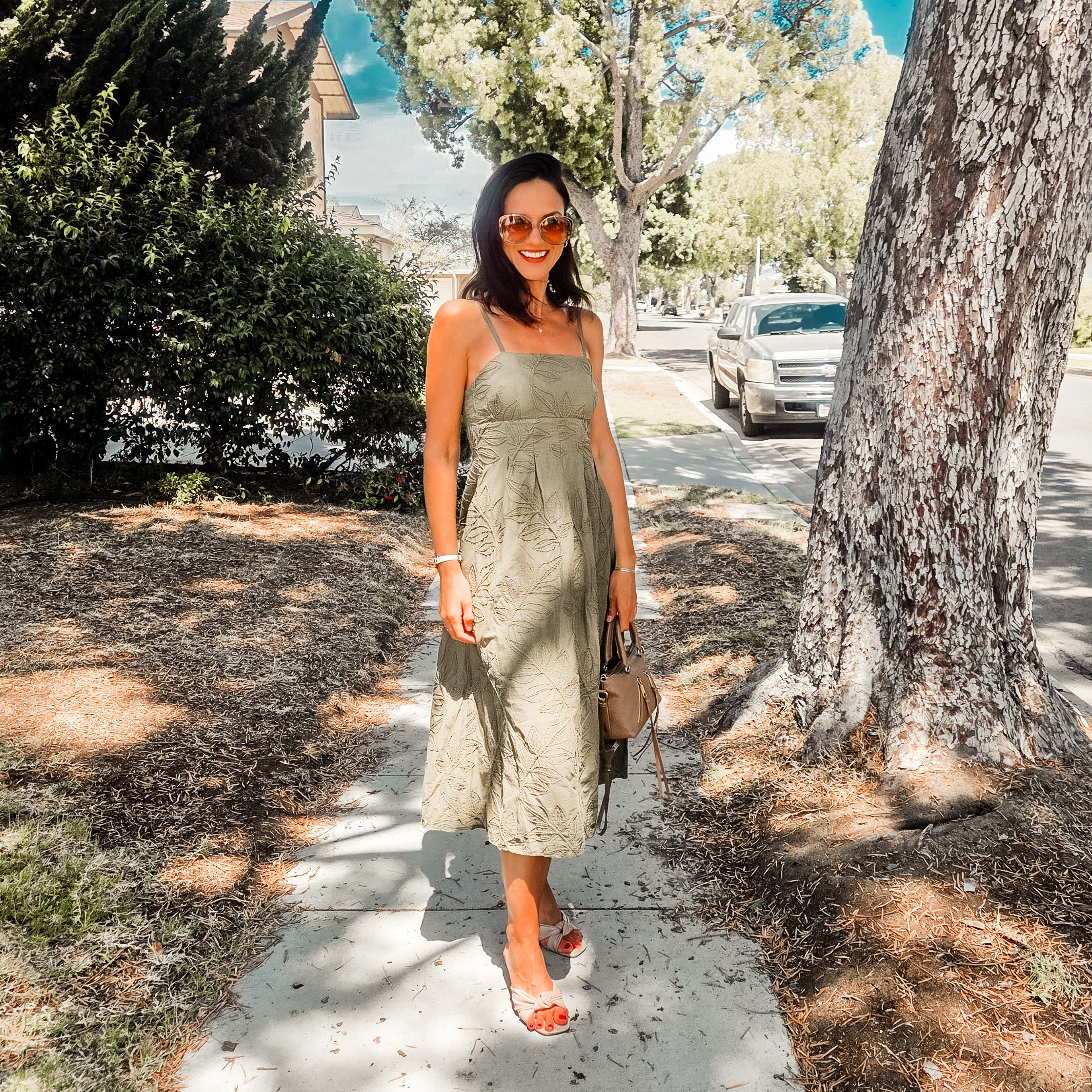 This embroidered olive midi dress is such a beautiful transitional piece!! 

#LTKFallSale #LTKOver40 #LTKStyleTip