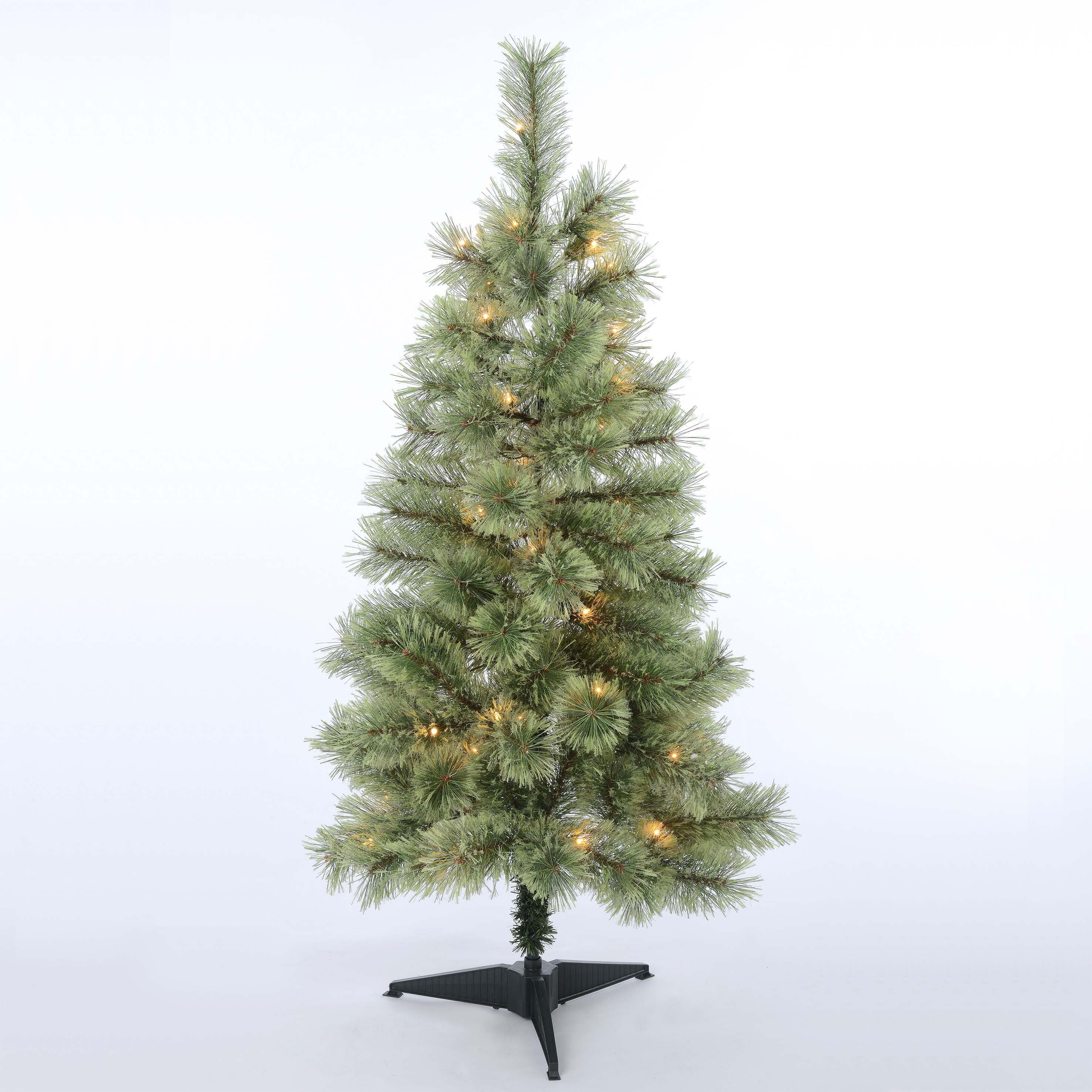 Holiday Time Prelit Incandescent White Conical Christmas Tree 4', Green | Walmart (US)
