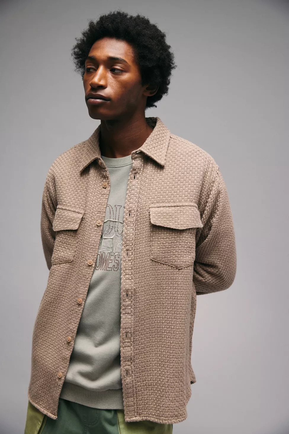 BDG Solid Textured Overshirt | Urban Outfitters (US and RoW)