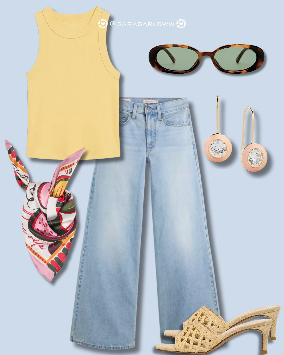 spring is here! finally - the time to break out your favorite bright colors and adorable silk scarves. this outfit blends a classic old navy staple tank with precious woven heels from doce vita and a pop of color with a silk scarf! would you wear this look to spring brunch?  

 #LTKootd #LTKSeasonal #LTKU