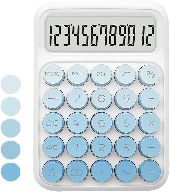 Standard Gradient Blue Calculator - 12 Digit Display and Big Buttons, Cute Office and School Acce... | Amazon (US)