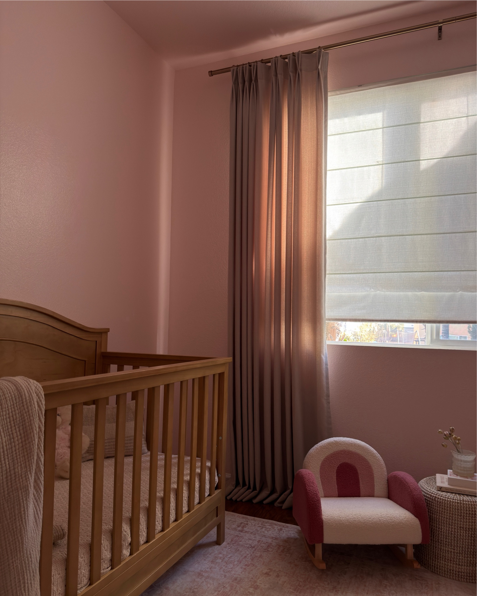 
Designing this for my niece filled my heart more than I expected 💕

Curtain details:
Style: Oakley
Color: khaki gray
Header: pinch pleat double
Lining: unlined

Roman shade details:
Style: Oakley
Color: White
Mount type: Inside
Lining: White cotton lining

nursery design inspiration, modern nursery decor, soft neutral nursery, organic nursery design, luxury nursery details, timeless nursery style, nursery curtains and roman shades, elevated nursery decor, cozy minimalist nursery, design that grows with your child

#LTKHome