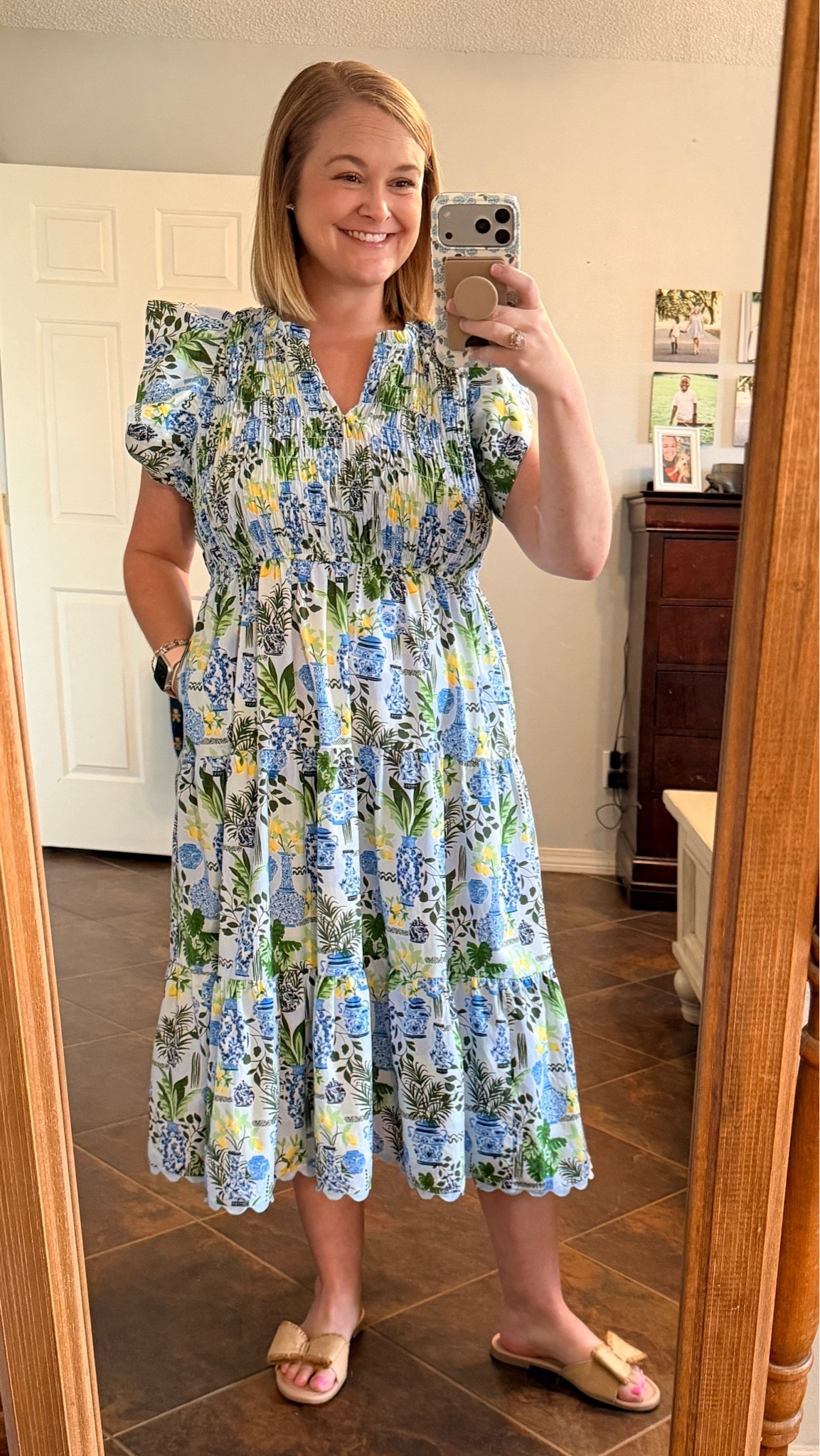 Blue-and-white chinoiserie? Say less. 💙🍋✨

This dress feels like summer in dress form - classic, colorful, and full of those little details that make an outfit special!🌿
One of my favorite recent finds, and yes… it has pockets! 🙌

#LTKgrwm #LTKootd #LTKmomlife