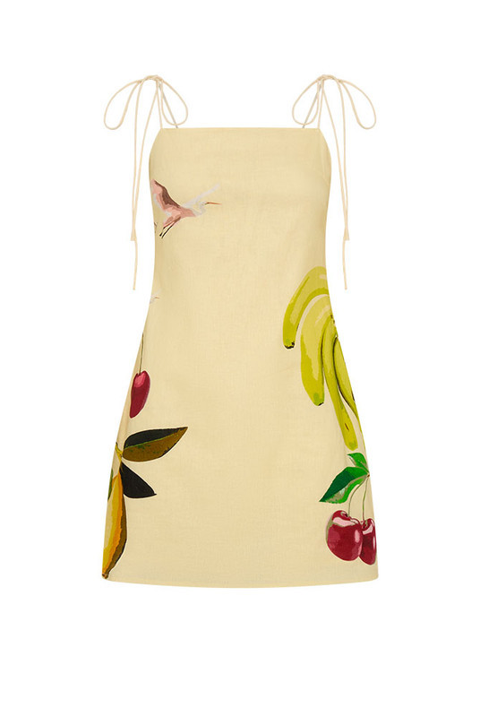 Fruito Mini Tie Dress in Yellow | Bohemian Traders