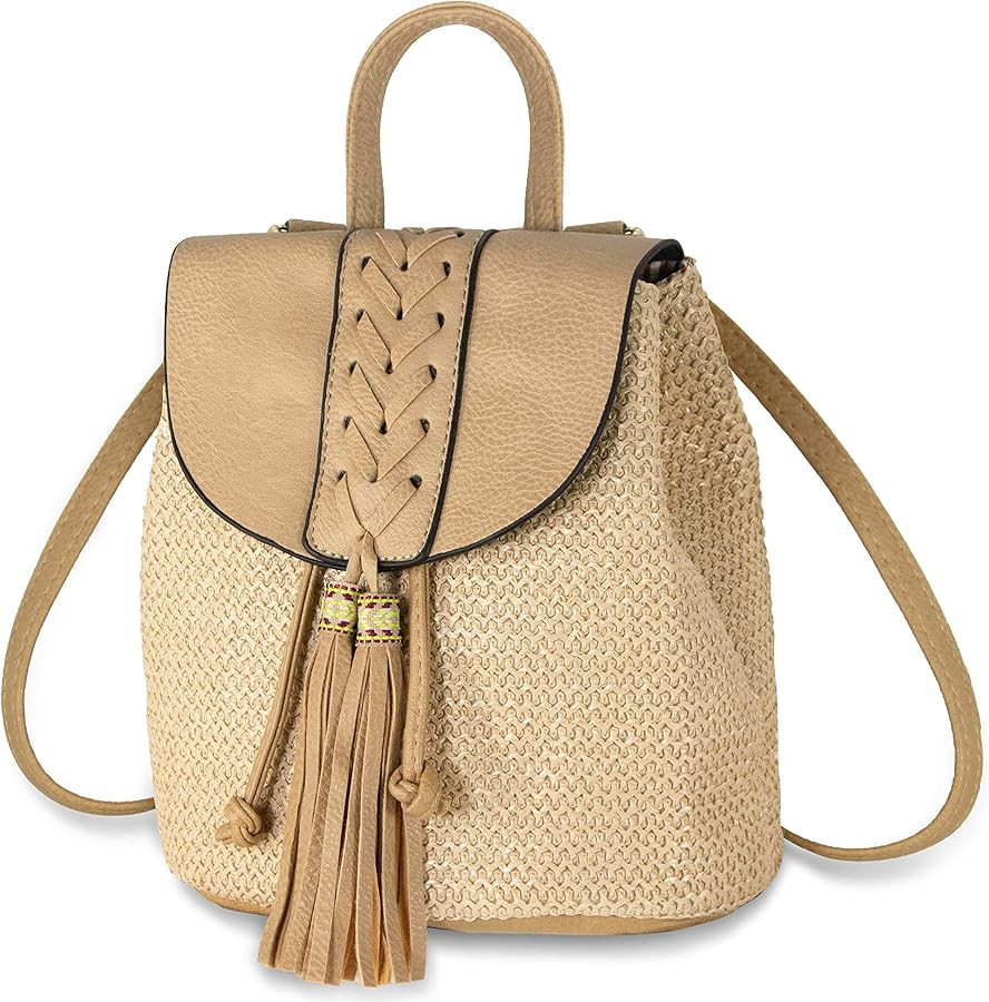 Hirooms Women Beach Bag Straw Woven Shoulder Bag Crossbody Bucket Handbags Summer Handmade Hobo P... | Amazon (US)