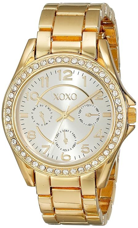 XOXO Women's XO178 Rhinestone-Accented Gold-Tone Watch | Amazon (US)