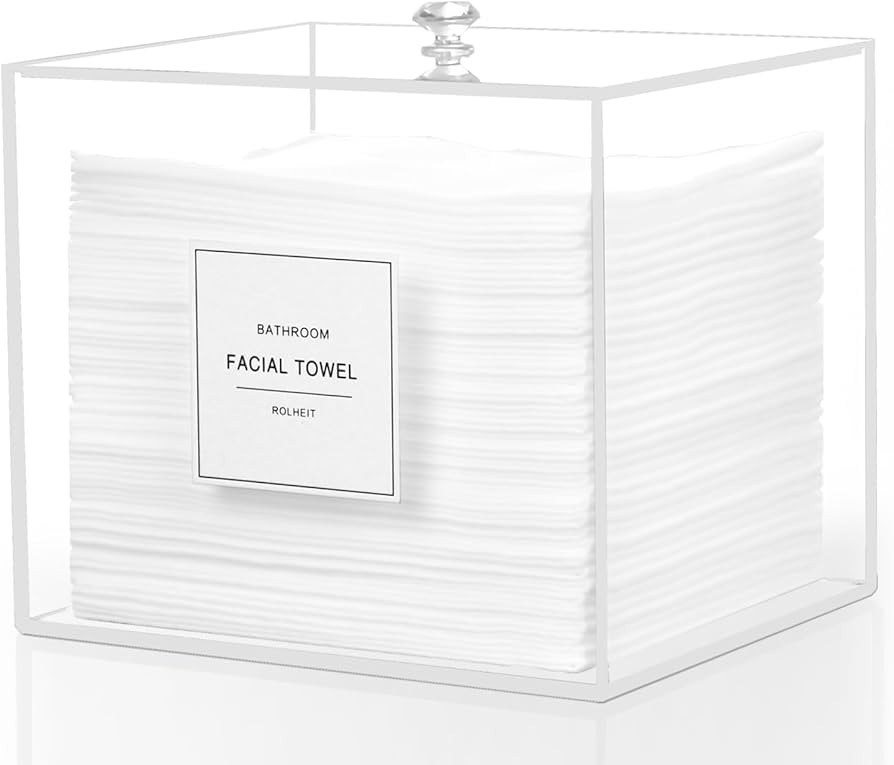 Disposable Face Towel Holder, Acrylic Face Towelettes Storage Box Compatible with Clean Skin Club... | Amazon (US)