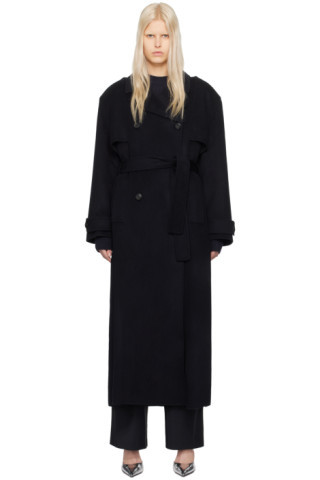 Navy Nikola Trench Coat | SSENSE