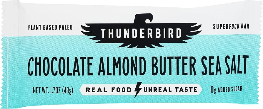 THUNDERBIRD ENERGETICA Chocolate Almond Butter Sea Salt Bar, 1.7 OZ | Amazon (US)
