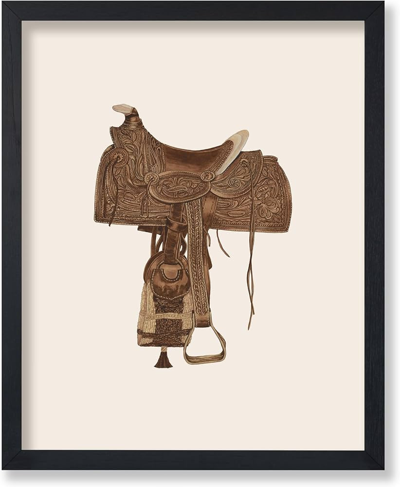 Poster Master Vintage Horse Saddle Poster - Retro Cowboy Print - Saddle Art - Horse Riding Art - ... | Amazon (US)
