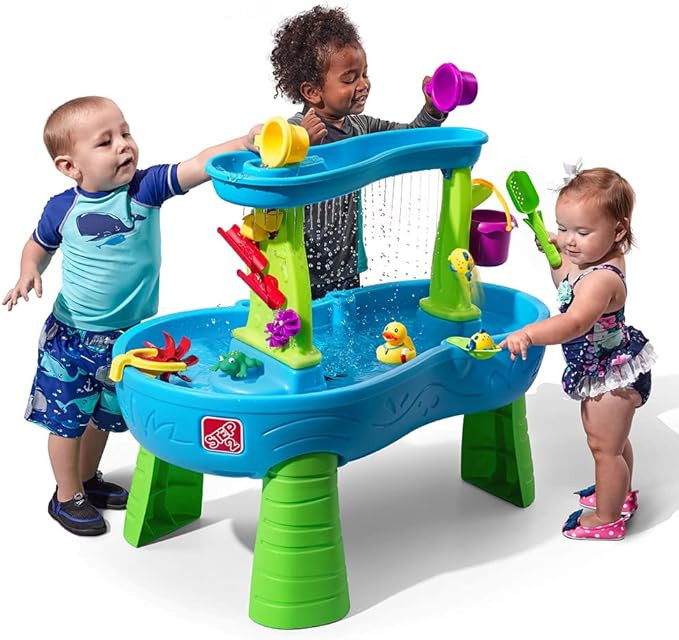 Step2 Rain Showers Splash Pond Toddler Water Table, Kids Water and Sand Activity Sensory Playset,... | Amazon (US)