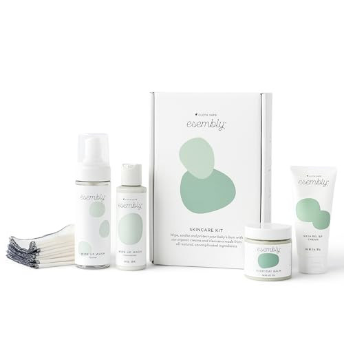 Esembly Skincare Kit, Baby Arrival Gift Set with Organic Diaper Creams, Reusable Organic Cotton Wipes and Wipe Cleanser with Foamer - Baby Essentials for Cloth Diapering - For Mama and Baby | Amazon (US)