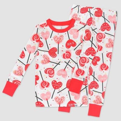 Honest Baby Toddler Girls&#39; 2pc Lolly Love Organic Cotton Snug Fit Pajama Set - 2T | Target