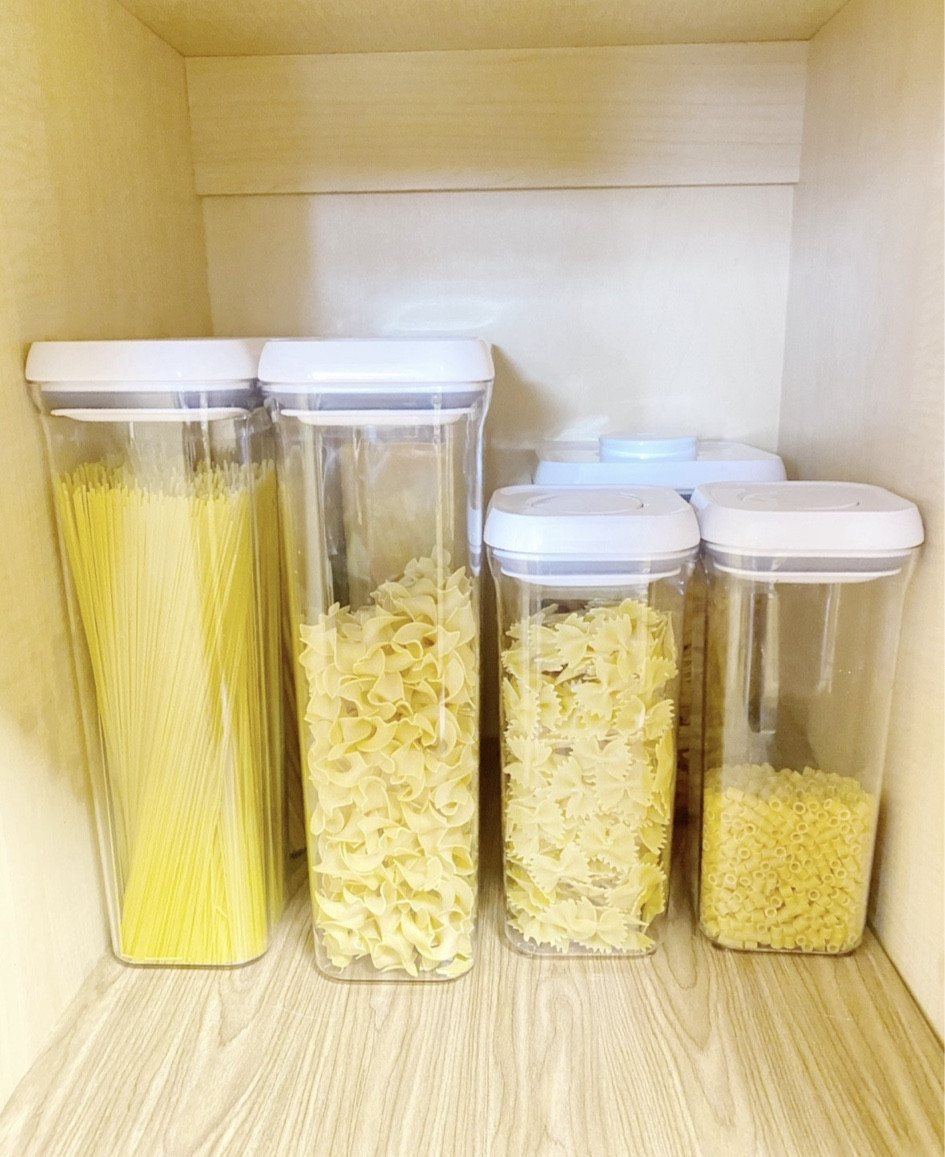 Love these pantry organizers! They are air tight snd perfect for pasta, rice, cereal and more! I love that you can see everything and it eliminates all the boxes and cluttered packaging while keeping things fresh! 

#LTKFamily #LTKHome #LTKStyleTip