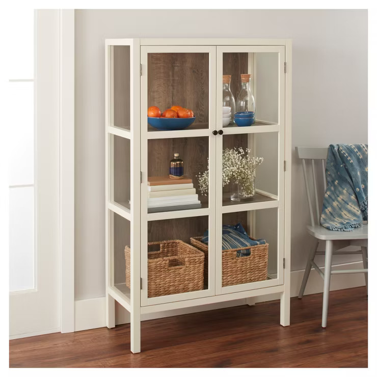 56.2" Hadley Library Cabinet with Glass Shell White - Threshold™ | Target