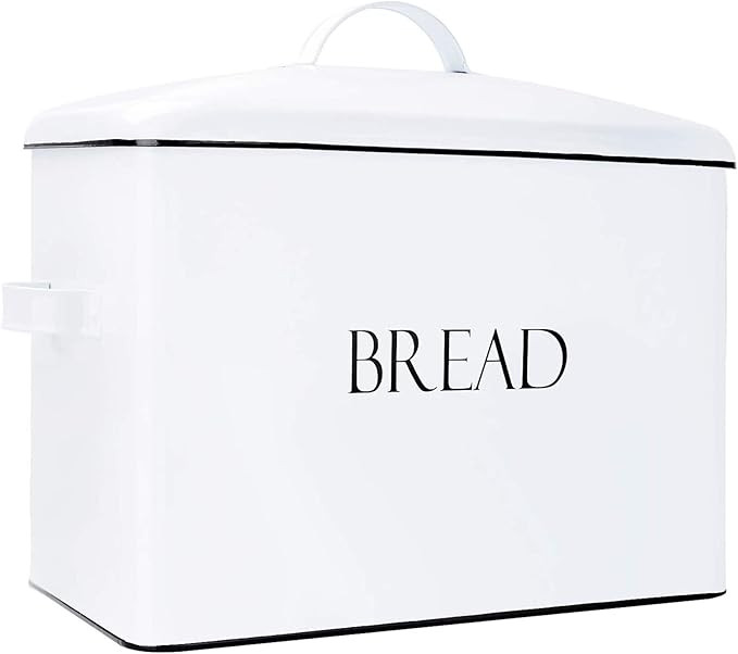 OUTSHINE Farmhouse Extra Large Bread Box for Kitchen Countertop | White Bread Box with Fitted Lid... | Amazon (US)