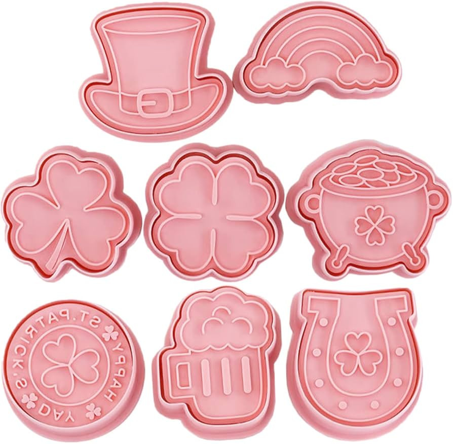 8pcs St Patrick's Day Cookie Molds Unique Shaped Baking Tools for Fondant Pancakes and Cookies fo... | Amazon (US)