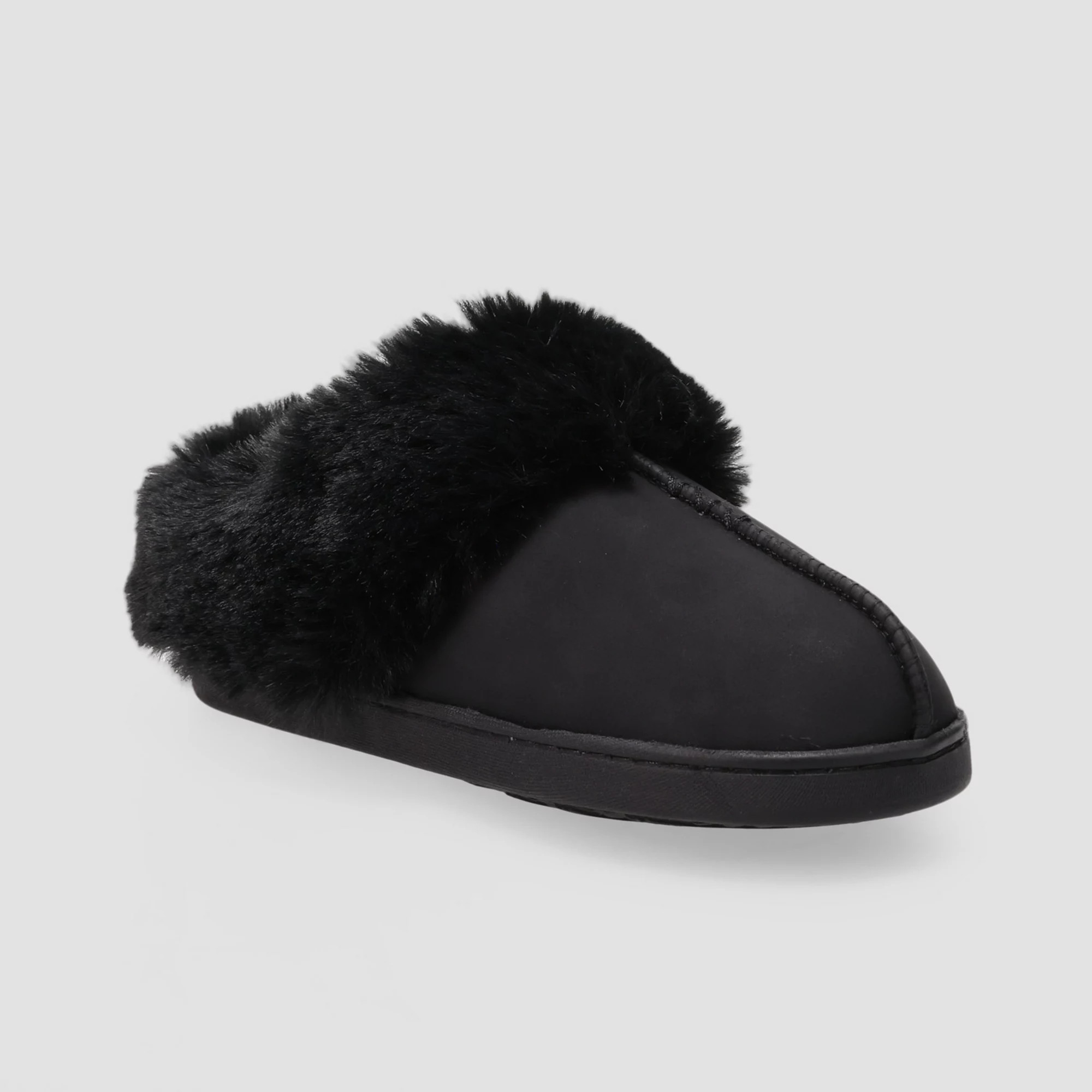 LC Lauren Conrad Allis Faux Fur Cuff Clog Women's Slippers, Size: Medium, Grey Chevron | Kohl's