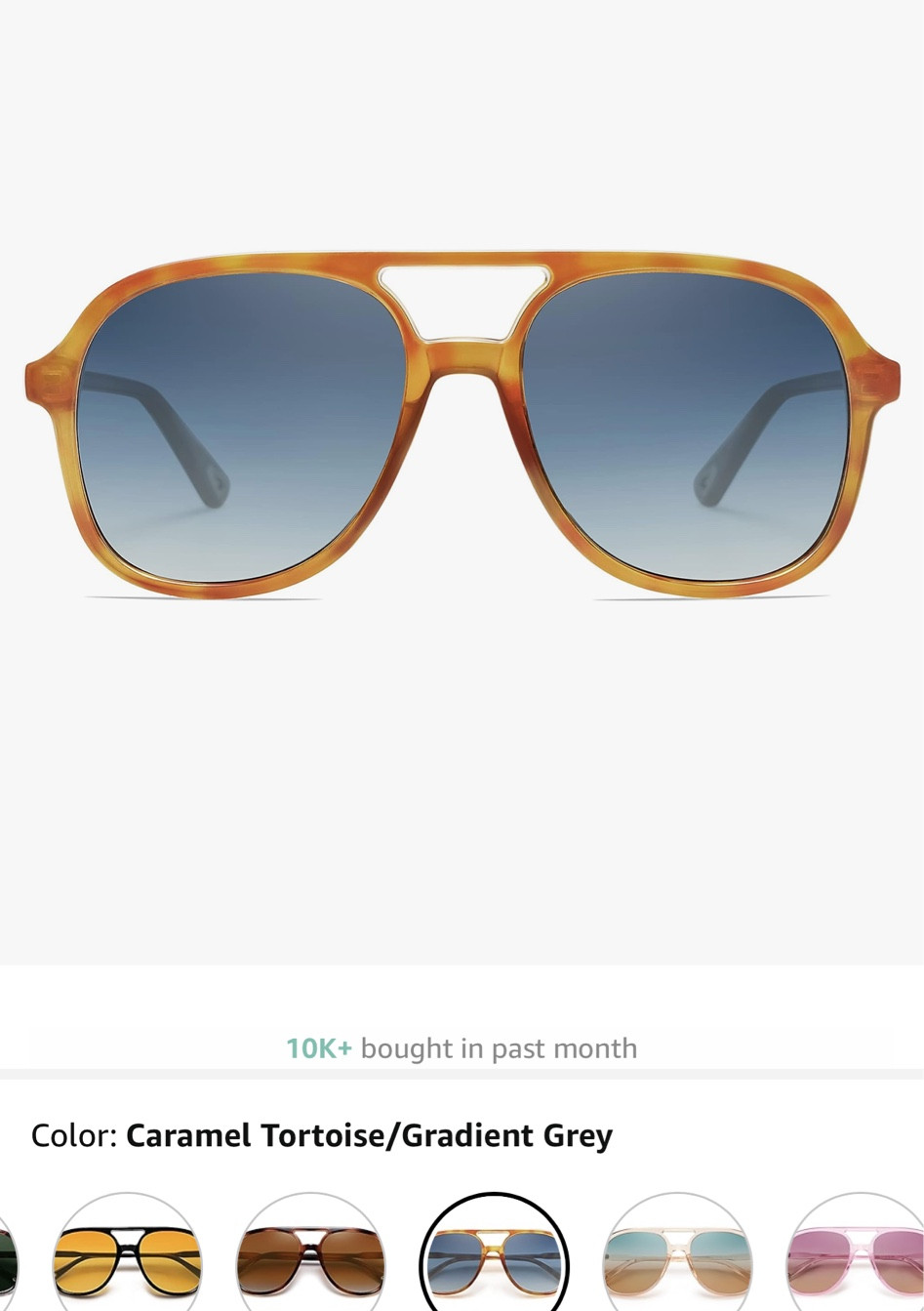 The best aviator glasses from Amazon. Such a hot sale for spring 🔥🔥🔥 there are tons of options!!!