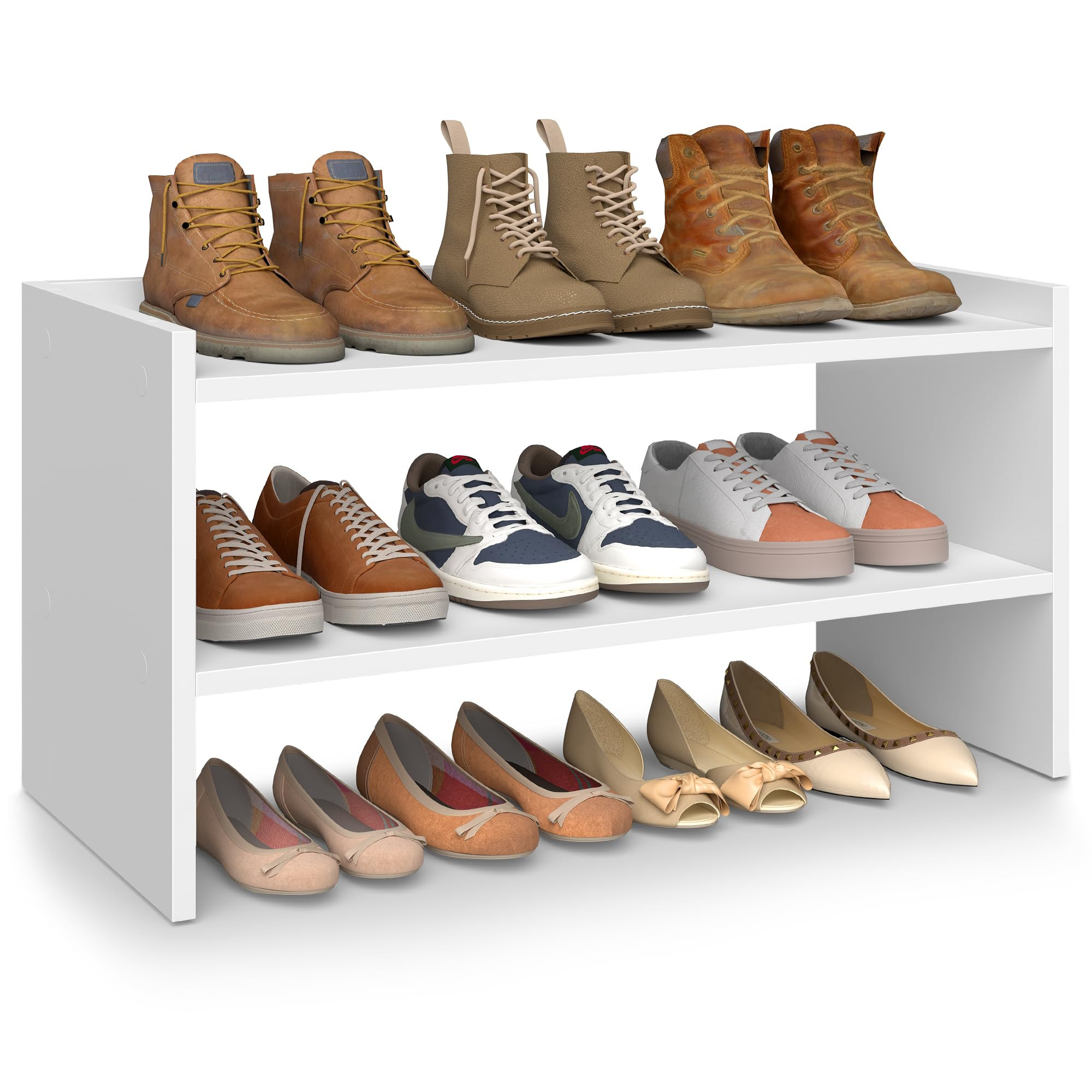 VASAGLE Shoe Rack for Closet, Stackable Shoe Organizer Shelf for Entryway, 2 Tiers, 11.7 x 24.4 x... | Amazon (US)