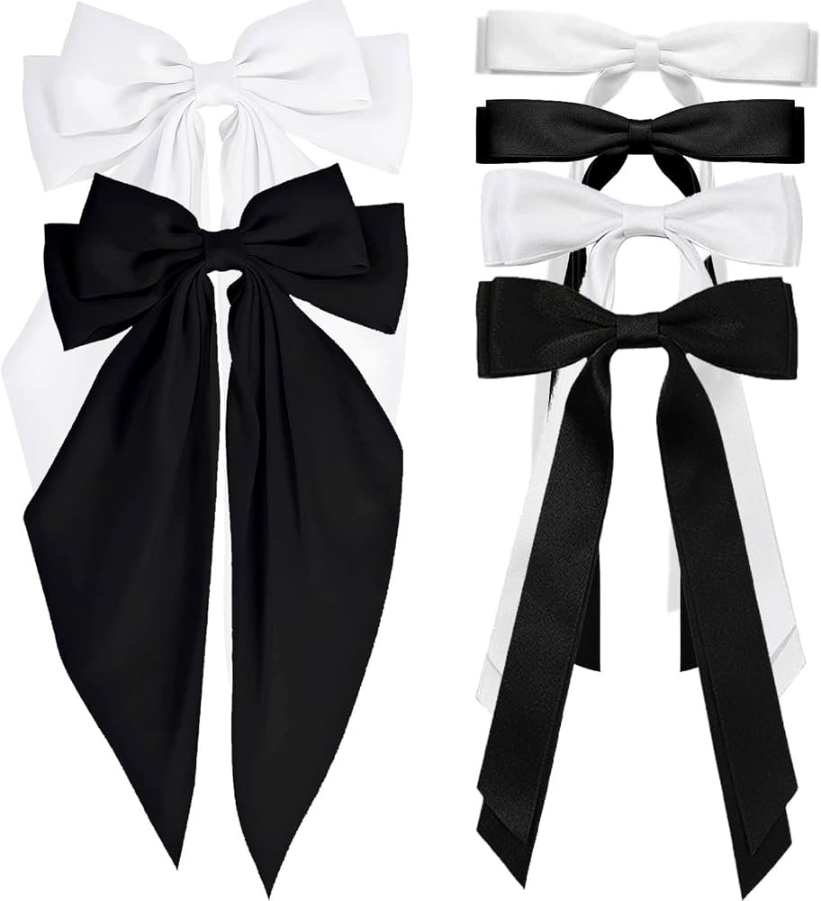 6pcs Hair Bows for Women Adults Girls, Hair Bows Clips Hair Ribbon Tassel with Long Tail, Cute Ha... | Amazon (US)