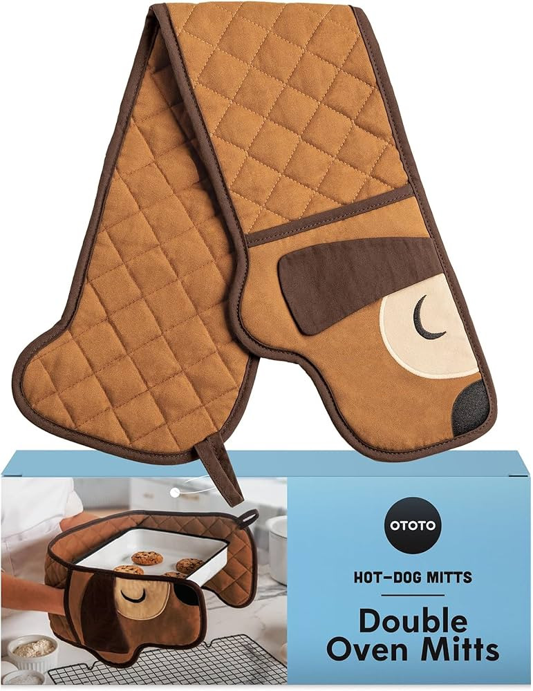 OTOTO Hot-Dog Double Oven Mitts Cute Funny - Gifts for Dog Lovers, Dachshund Themed Gifts, Heat R... | Amazon (US)