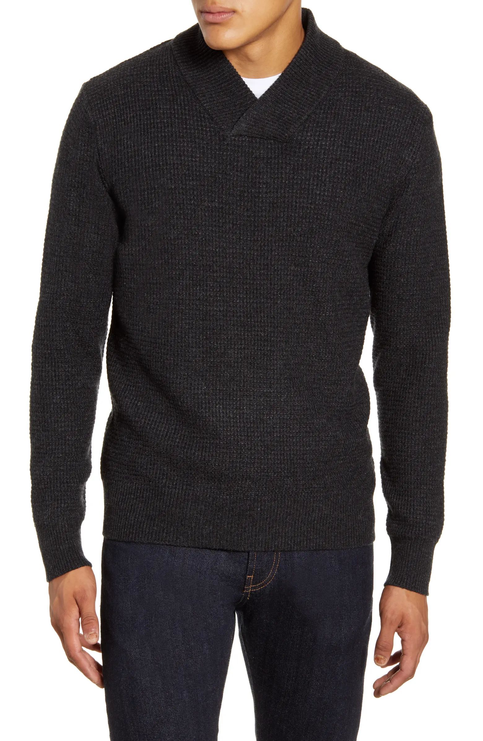 Schott NYC Waffle Knit Thermal Wool Blend Pullover | Nordstrom | Nordstrom