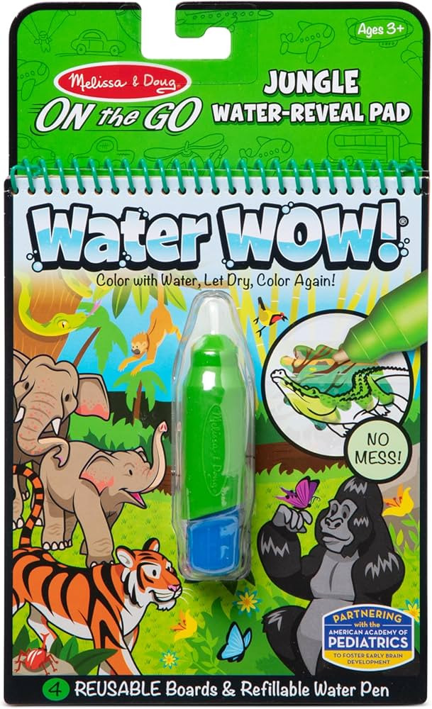 Melissa & Doug On The Go Water Wow! Reusable Water-Reveal Coloring Activity Pad – Jungle - Part... | Amazon (US)
