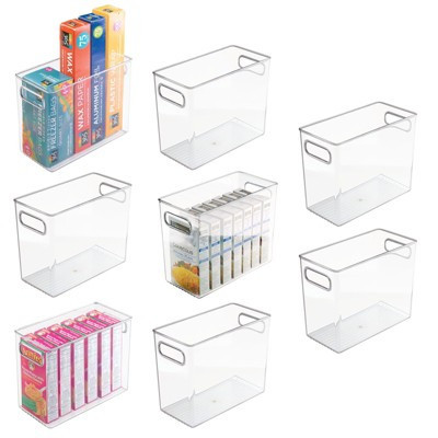 mDesign Plastic Kitchen Pantry Storage Organizer Container Bin, 8 Pack - Clear, 10 x 5 x 8 | Target