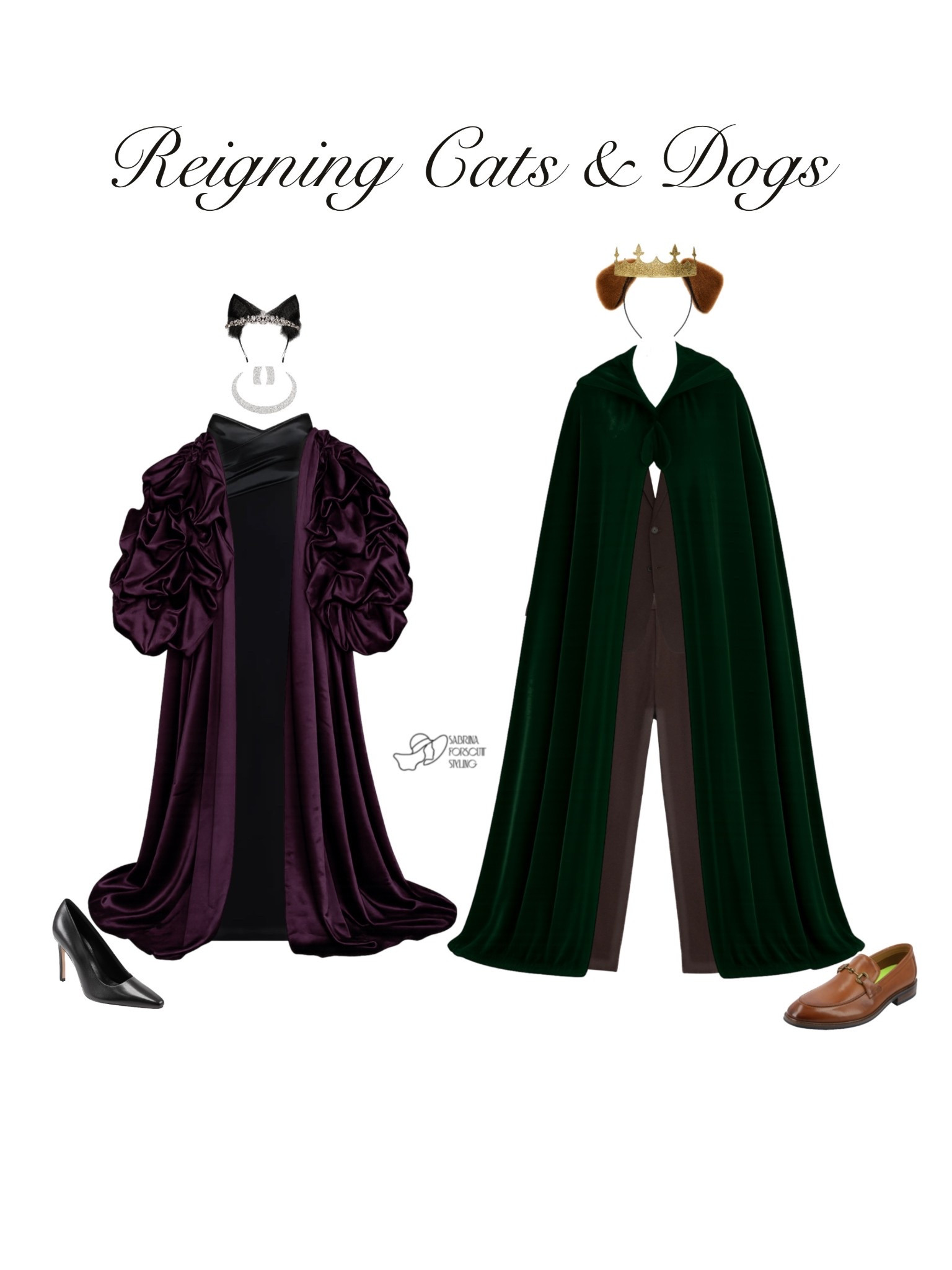 Day 12/31 Halloween Costume Ideas: Reigning Cats & Dogs!!! The perfect duo or couple costume… I mean even a group costume. Just get all dressed up like royalty and add on some cat and dog ears and some face make up  

#LTKPlusSize #LTKHalloween #LTKStyleTip