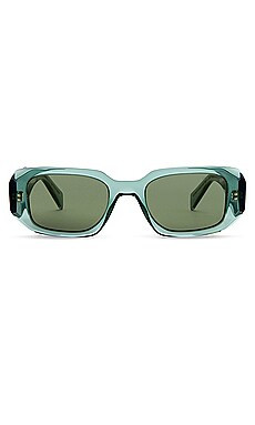 Prada Rectangle Sunglasses in Green from Revolve.com | Revolve Clothing (Global)