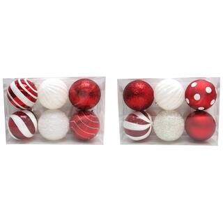 6ct. Assorted Red & White Ball Ornaments by Ashland®, 4.7" | Michaels Stores
