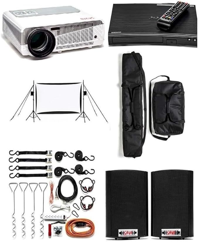 Backyard Theater Kit | Recreation Series System | 9' Front and Rear Projection Screen with 1080p ... | Amazon (US)