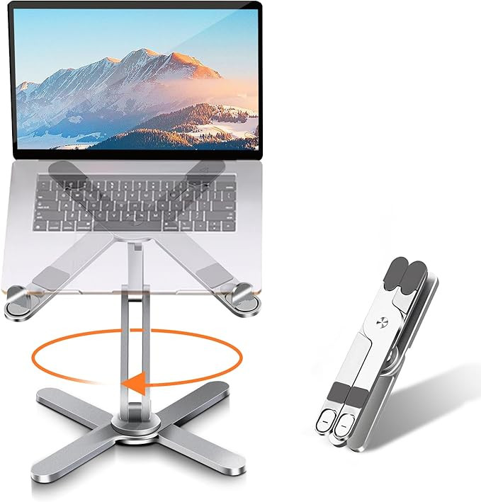Laptop Stand with 360 Rotating Base, Computer Notebook Laptop Riser Metal Holder for Desk Collabo... | Amazon (US)