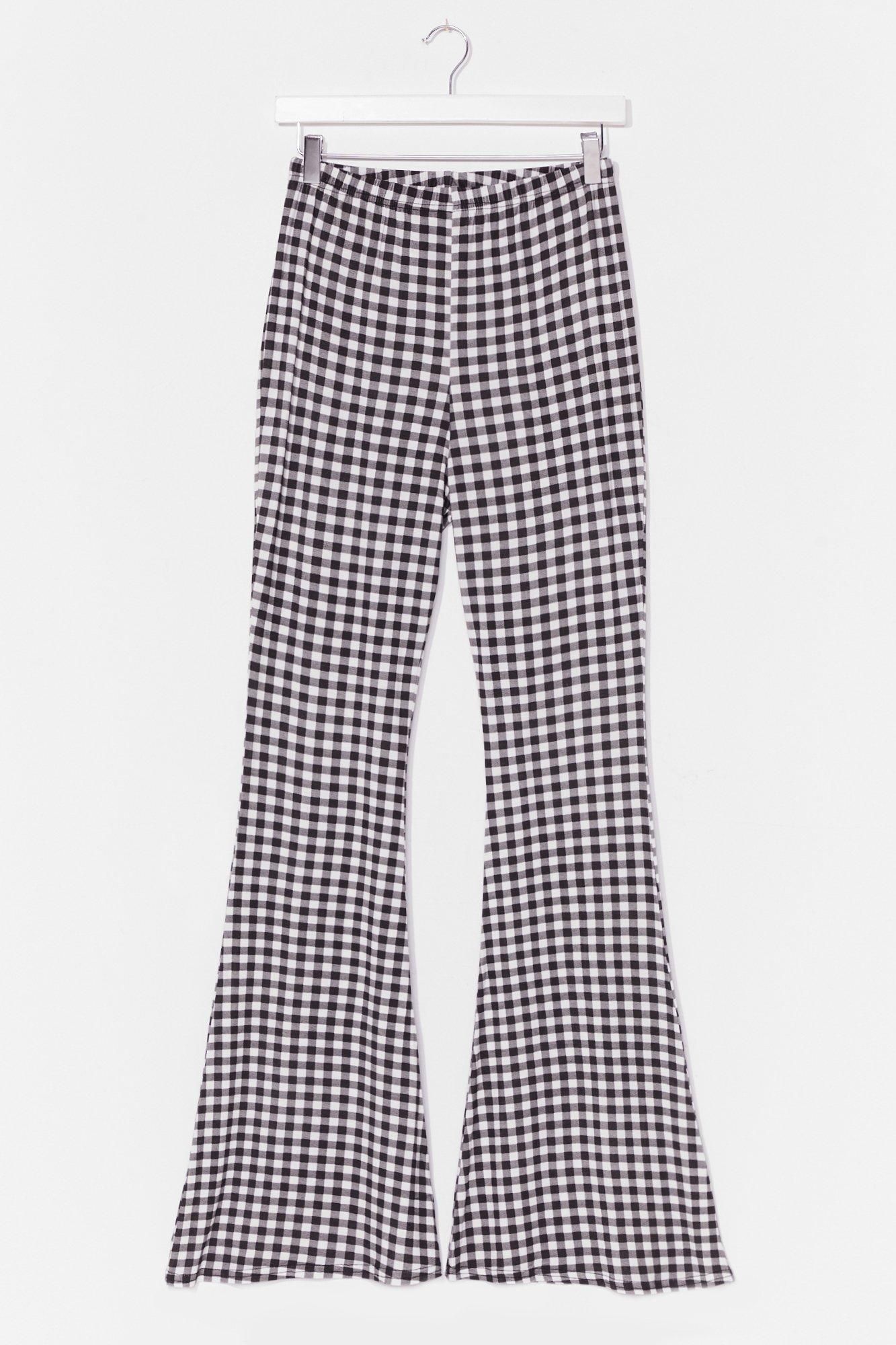 Womens Not a Flare in the World Gingham Pants - Black | NastyGal (US & CA)