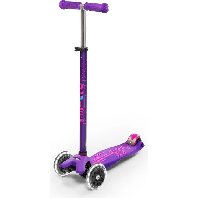 Maxi Deluxe LED Kids Scooter, Purple - Kids Toys | Micro Kickboard from Maisonette | Maisonette