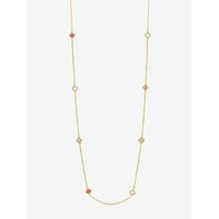 Gold Plated Coral Long Clover Necklace Gold - Jon Richard | JD Williams (UK)