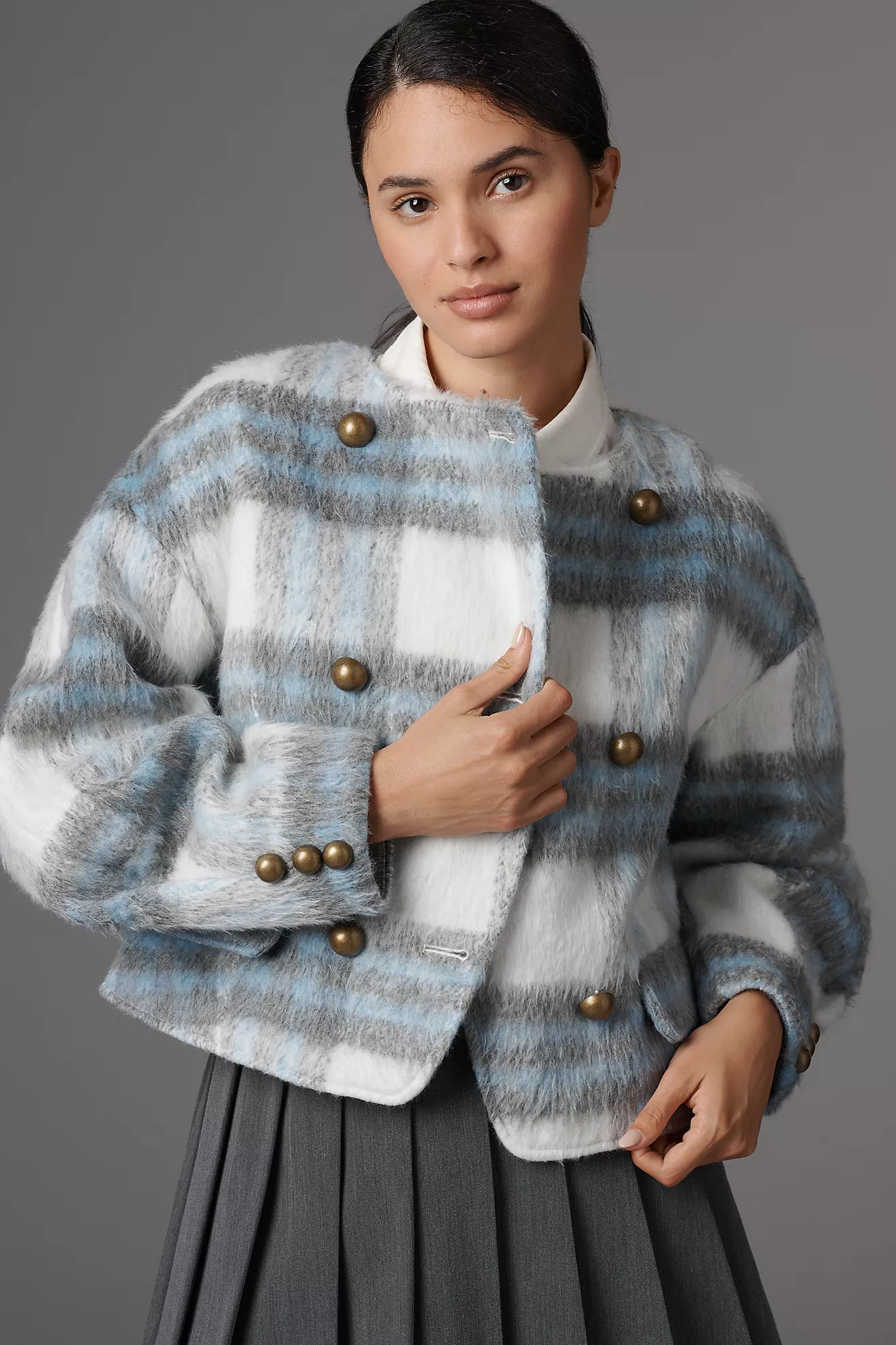 Maeve Plaid Wool Blend Jacket | Anthropologie (US)