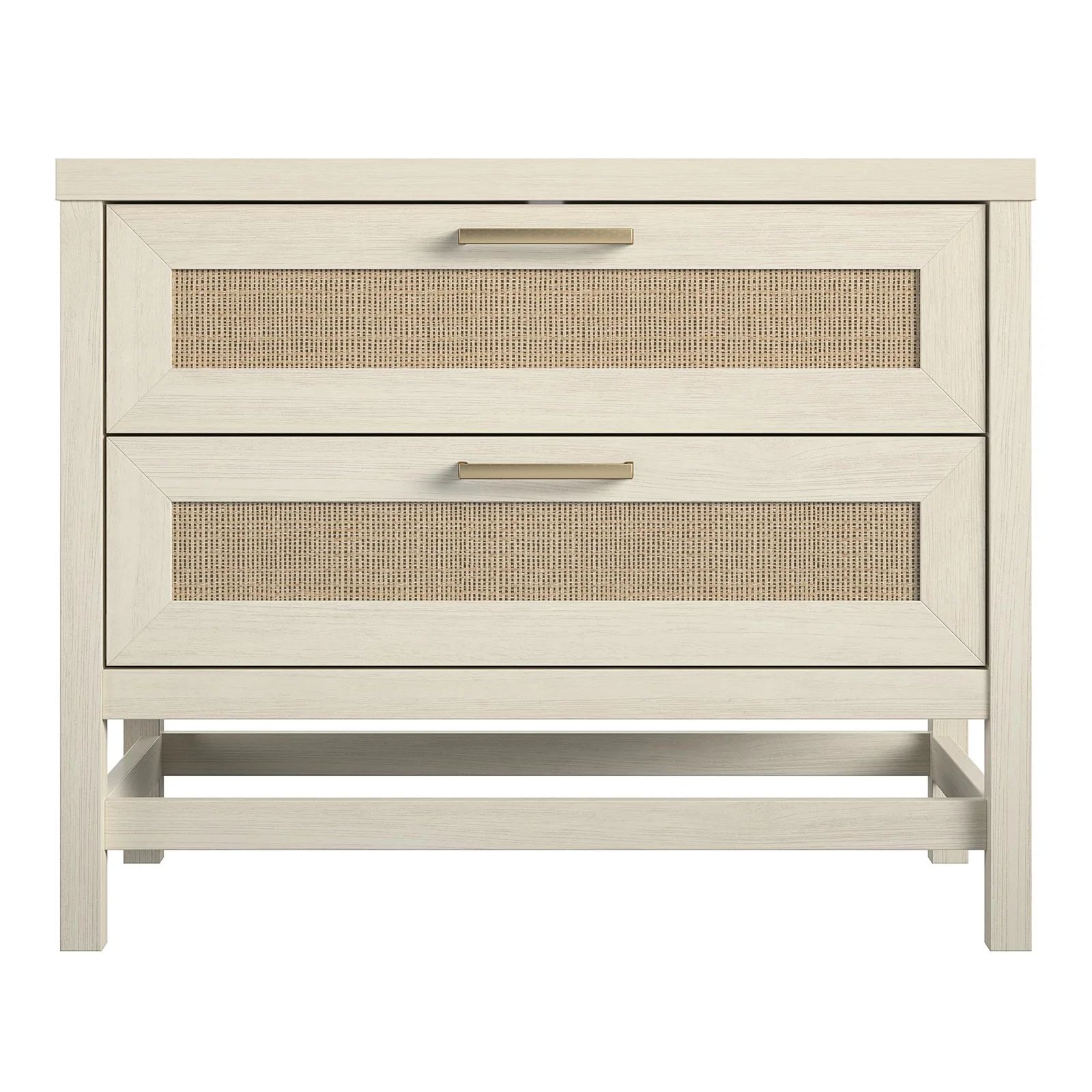 Stehouse 24'' Tall 2 - Drawer Nightstand in Ivory Oak/Brown | Wayfair Professional