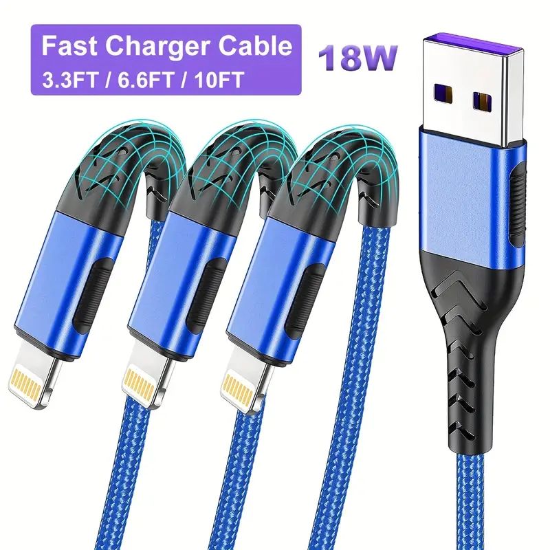 3.3ft/6.6ft/9.9ft Nylon High-speed Usb Fast Charging Data Cable For Iphone 14 13 12 11 Pro Max X ... | Temu Affiliate Program