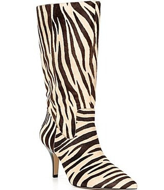 Gianni Bini x Sydney Silverman Hasley Zebra Print Haircalf Boots - 10 | Dillard's