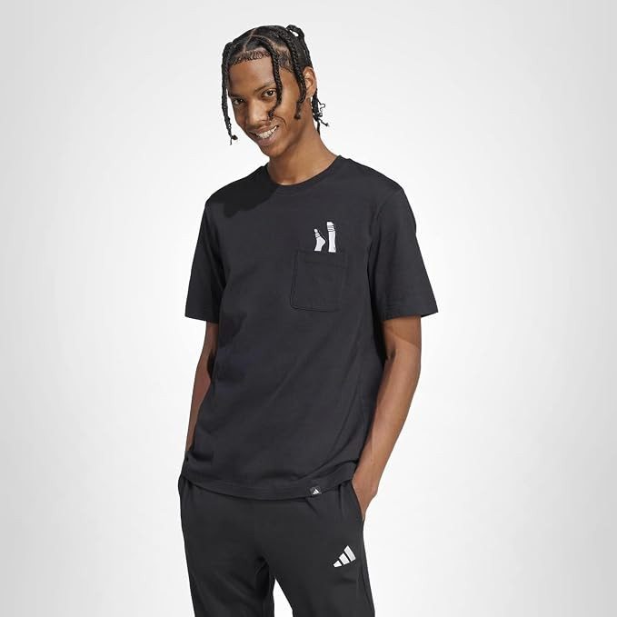 adidas Men's Lounge Slides Pocket T-Shirt | Amazon (US)