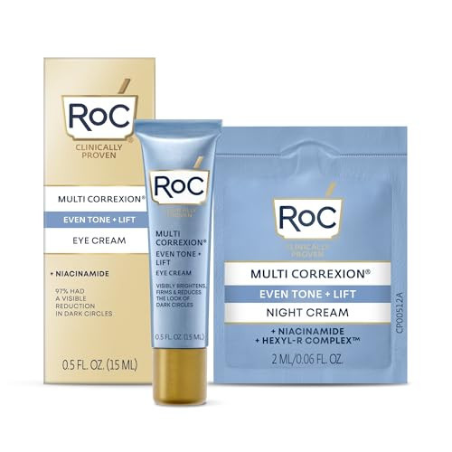 RoC Multi Correxion 5 in 1 Anti-Aging Eye Cream for Puffiness, Under Eye Bags & Dark Circles, Skin Care Treatment with Shea Butter, (.5 oz) with Night Cream Packette (Packaging May Vary) | Amazon (US)